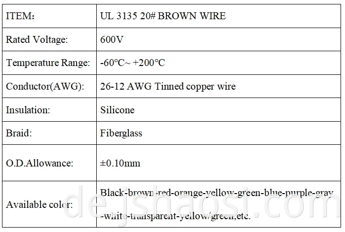 UL 3135 20# BROWN WIRE